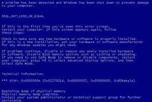 błędy systemu operacyjnego